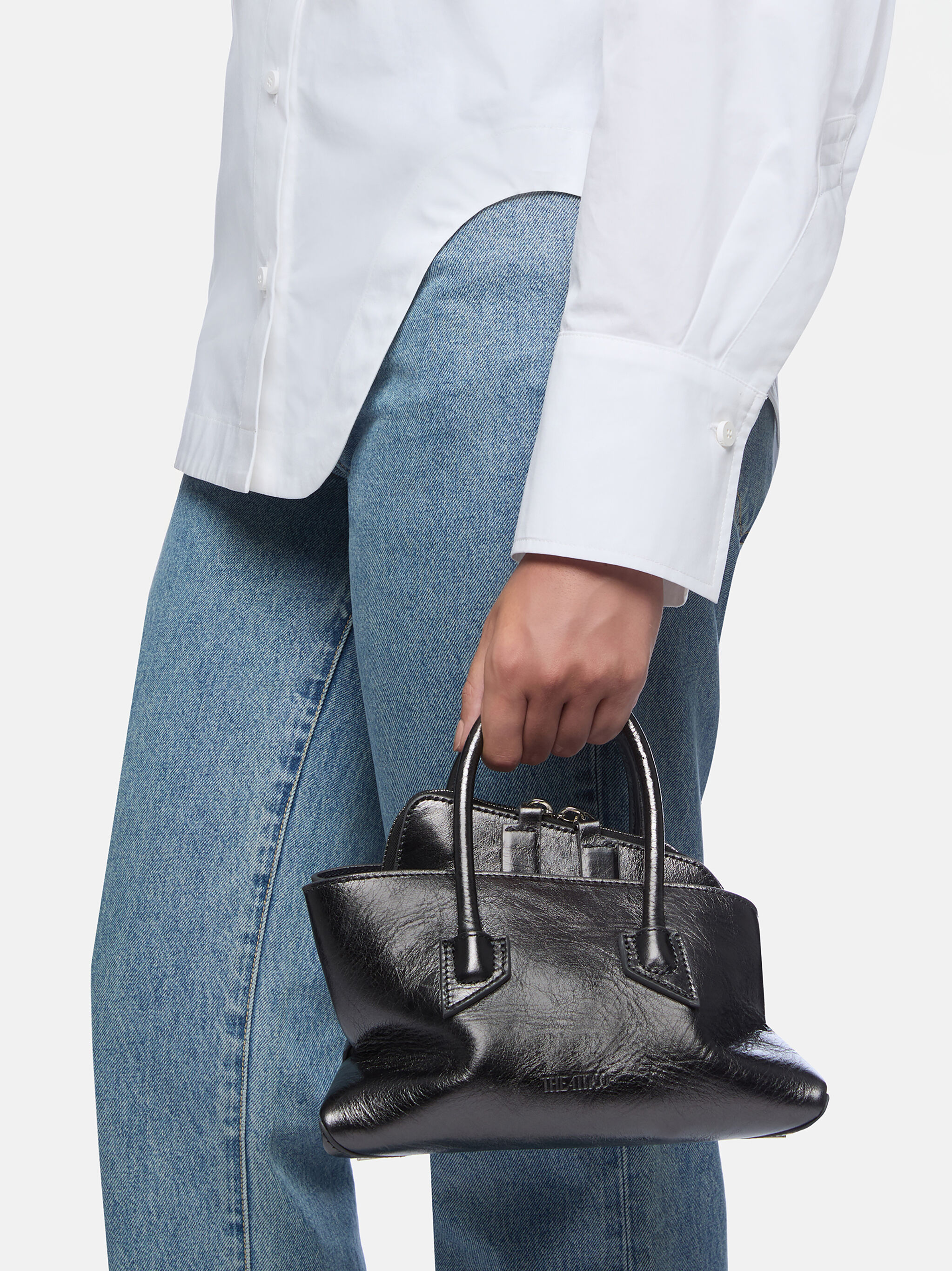 La Passeggiata Mini'' dark grey top handle for Women | THE ATTICO®