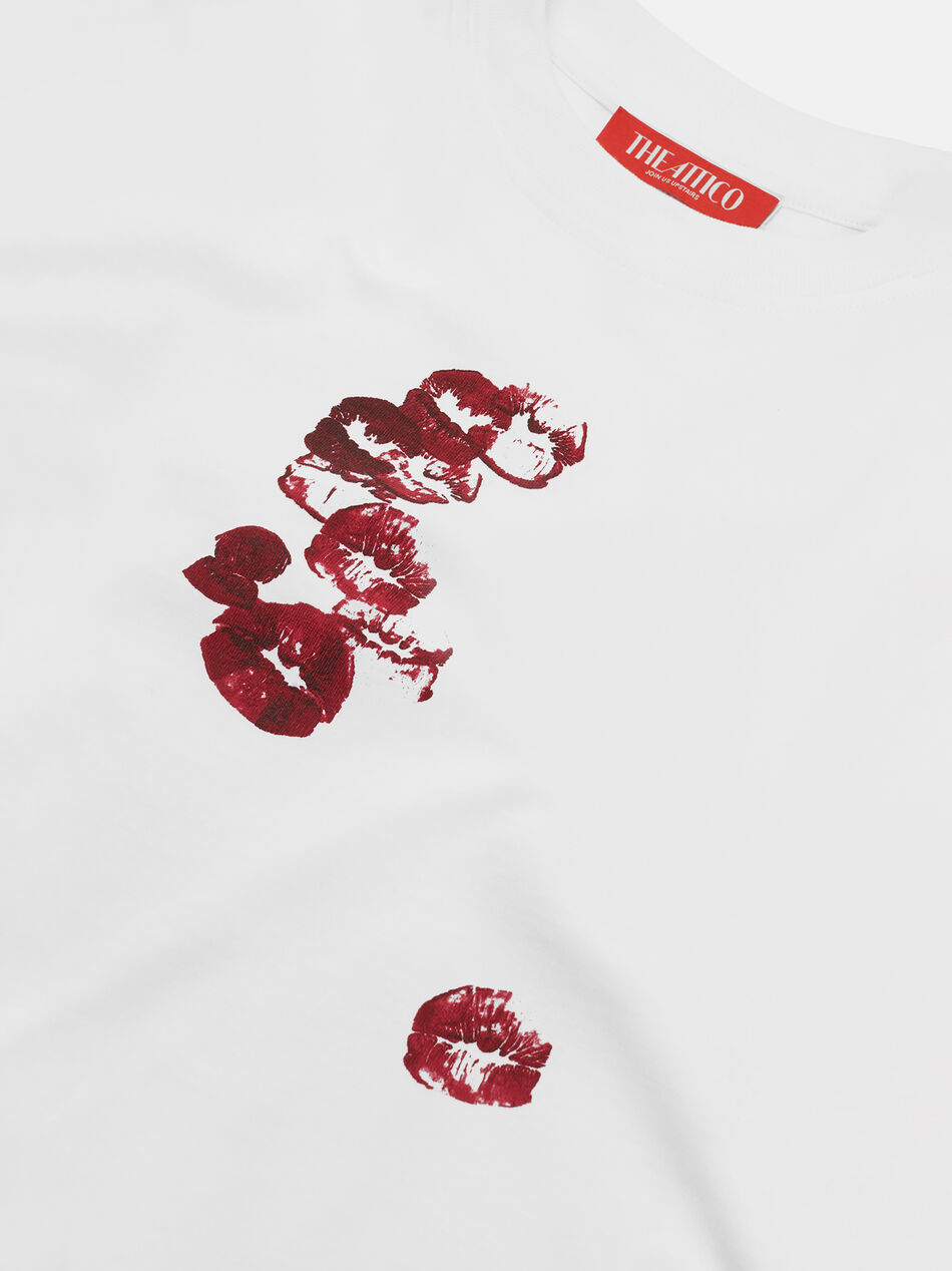 THE ATTICO T-shirt white and burgundy White/Burgundy SPEWCT000246J025P821