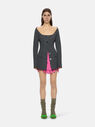 THE ATTICO ''Satine'' neon fuchsia mini skirt  227WCS109E063R369