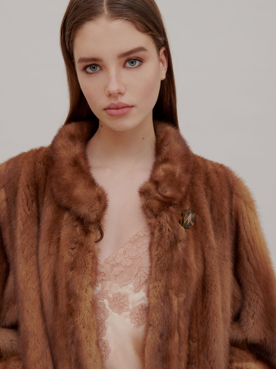 The Attico "Call Me Back" upcycled coat NATURAL 202WCX03F004060