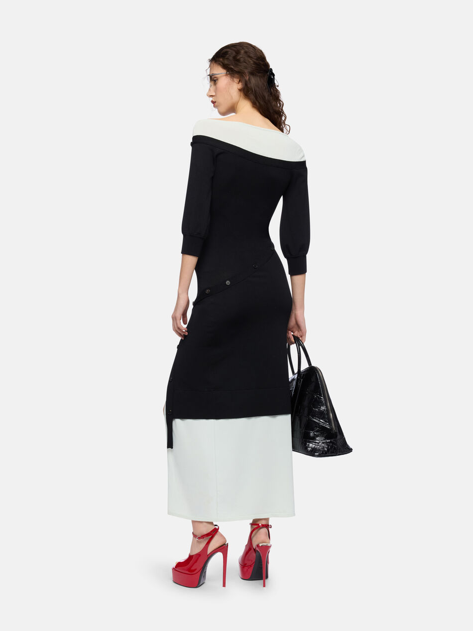 THE ATTICO Black and blue knitted dress BLACK/GREEN 260WCW00301KVV095AA123