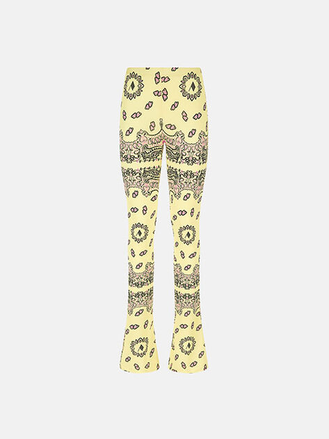 THE ATTICO Yellow, black and fuchsia bandana long pants BANANA/BLACK/FUCHSIA 238WCP21E084P523