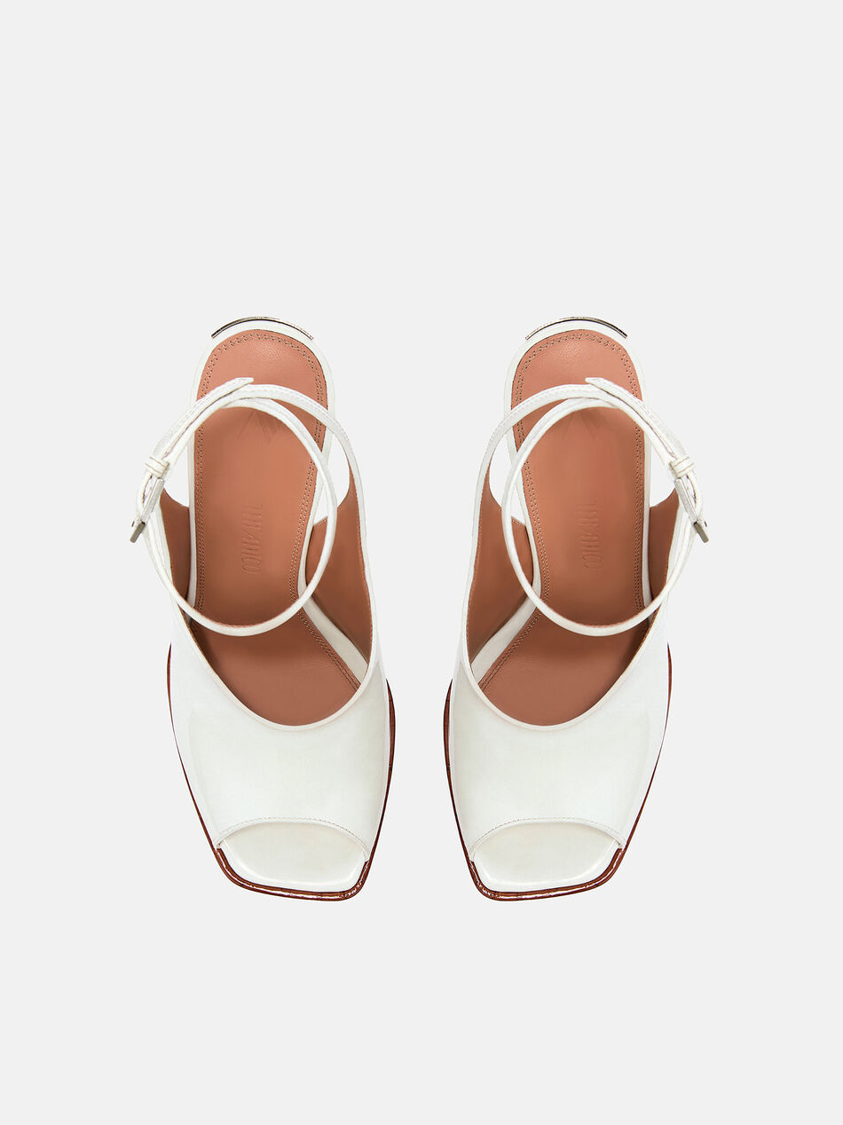 THE ATTICO ''Ornella'' white sandal WHITE/BROWN 260WSH00911LBT019AA110