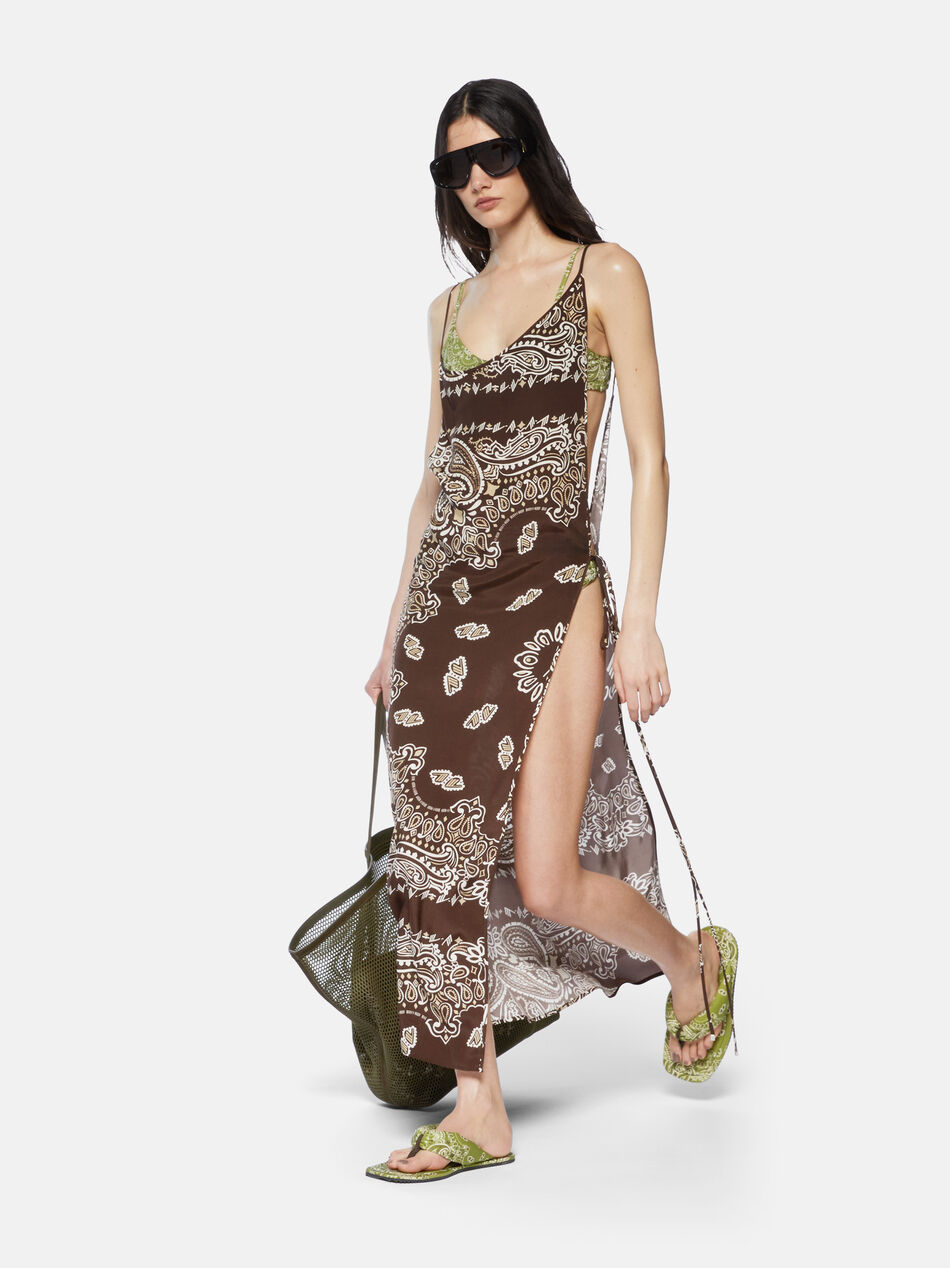 THE ATTICO Brown, beige and white midi dress Brown/biege/white SPEWCM93V086P825