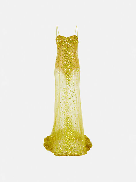 THE ATTICO Lime multishades long dress Lime multishades 260WCW00265PLL012SQ570