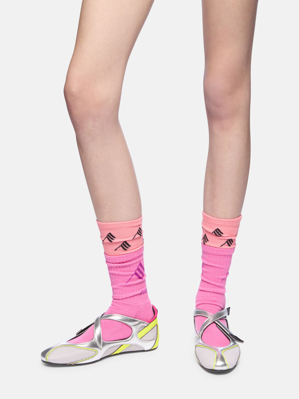 THE ATTICO ''Floor 01'' holographic silver ballerina flat HOLOGRAPHIC SILVER 260WSH00871MIX024AA465