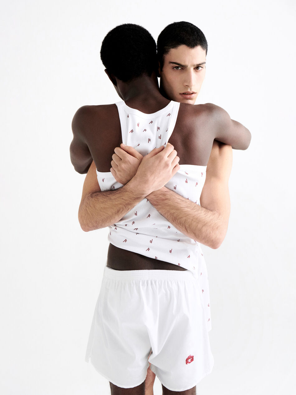 THE ATTICO Tank top white and burgundy strass White/Burgundy SPEWCT000276J050L821