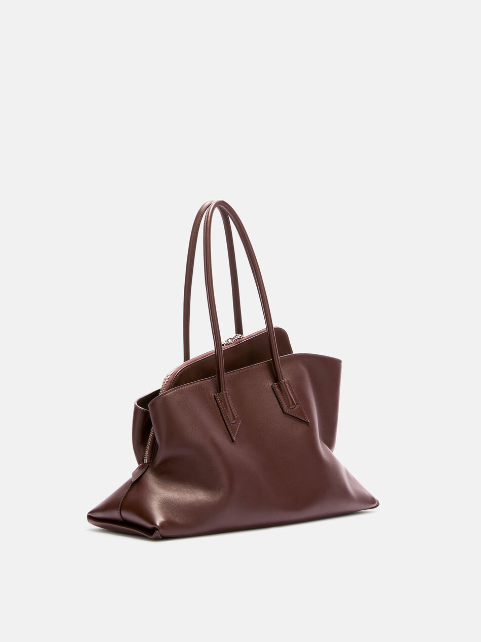 THE ATTICO ''La Passeggiata Medium'' dark brown top handle DARK BROWN 260WAH00054LBT019AA204