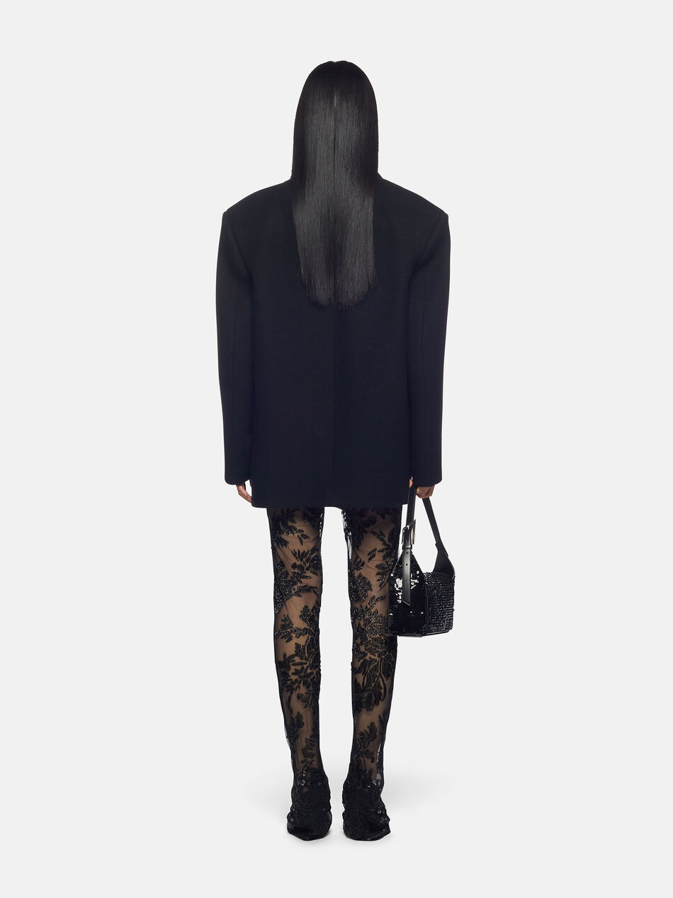 THE ATTICO ''Glen'' black short coat BLACK 237WCB36W043100