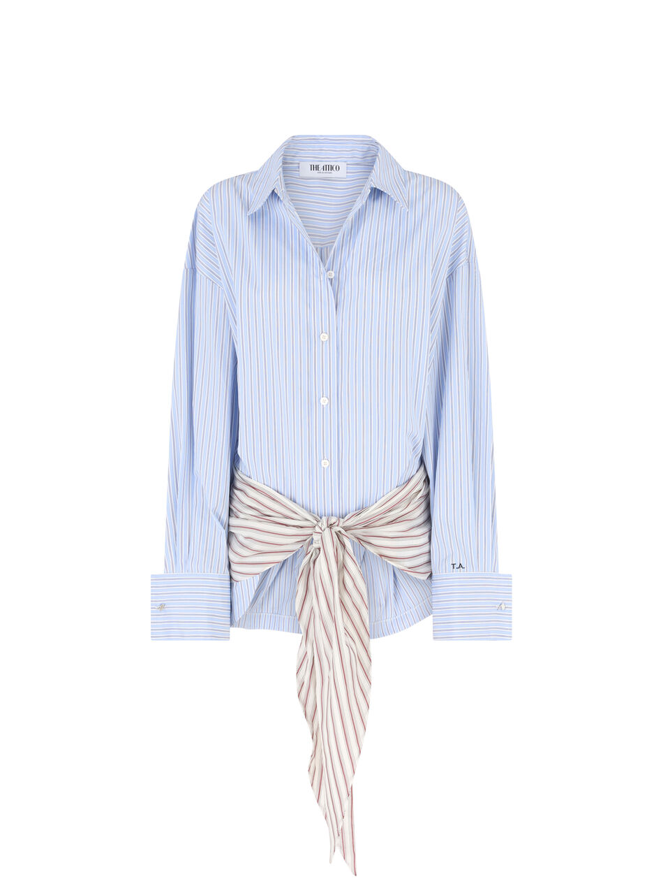 THE ATTICO Blue mini shirt dress MULTICOLOR 260WCA00506MIX100AA021