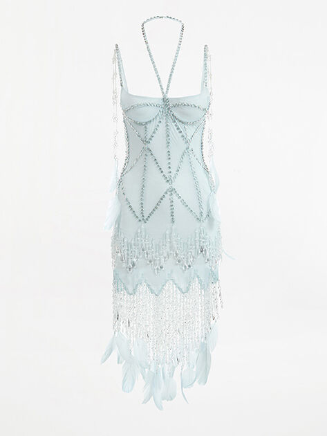 THE ATTICO ''Lily'' aquamarine bustier mini dress Aquamarine 226WCA133H119272