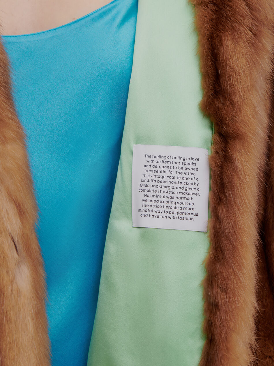 The Attico "Call Me Back" upcycled coat NATURAL 202WCX04F005060