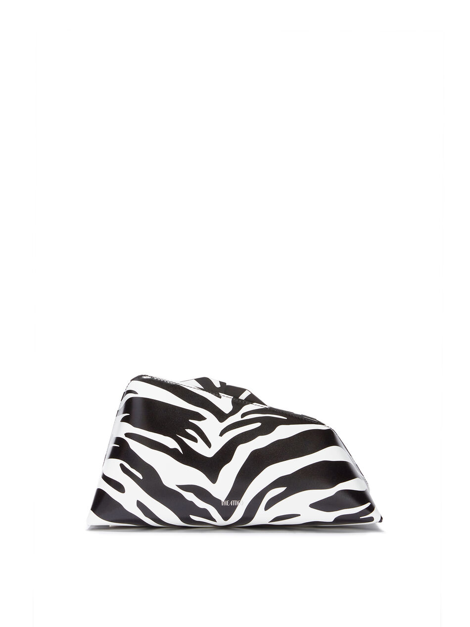 THE ATTICO ''8.30 PM'' black and white oversized clutch WHITE/BLACK 231WAH00001LBT020PR020