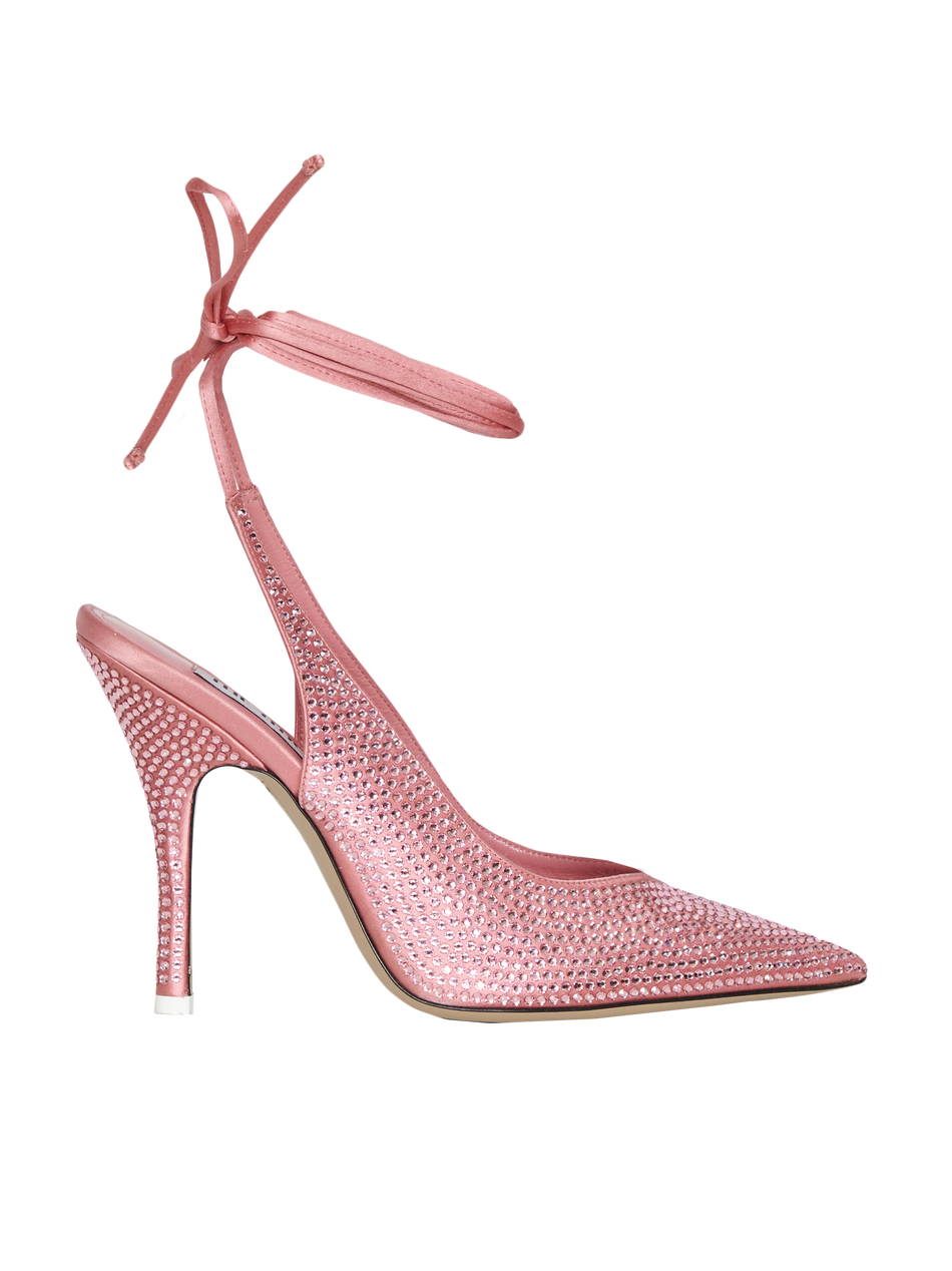The Attico Call Me Back Venus slingback pumps with upcycled Swarovski crystals PASTEL PINK 202WSX00TV07076