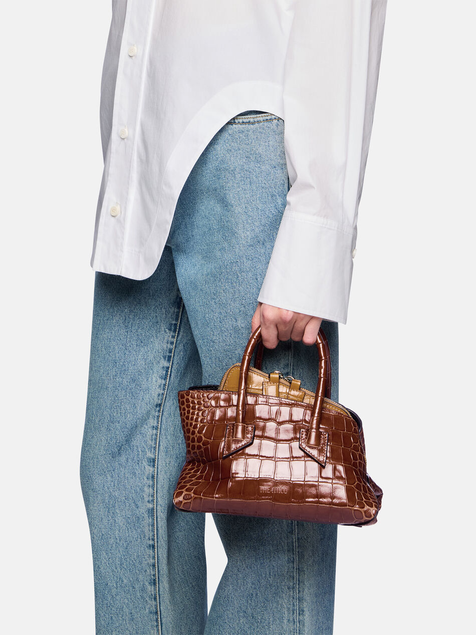 THE ATTICO ''La Passeggiata Mini'' shaded brown top handle Shaded brown 260WAH00063LBT155PR490