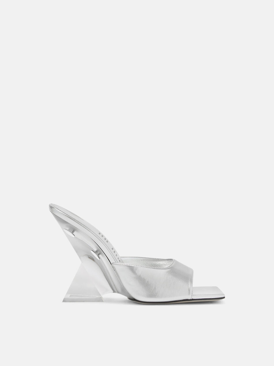 THE ATTICO ''Cheope'' silver and crystal mule Silver/crystal 242WS758E098631