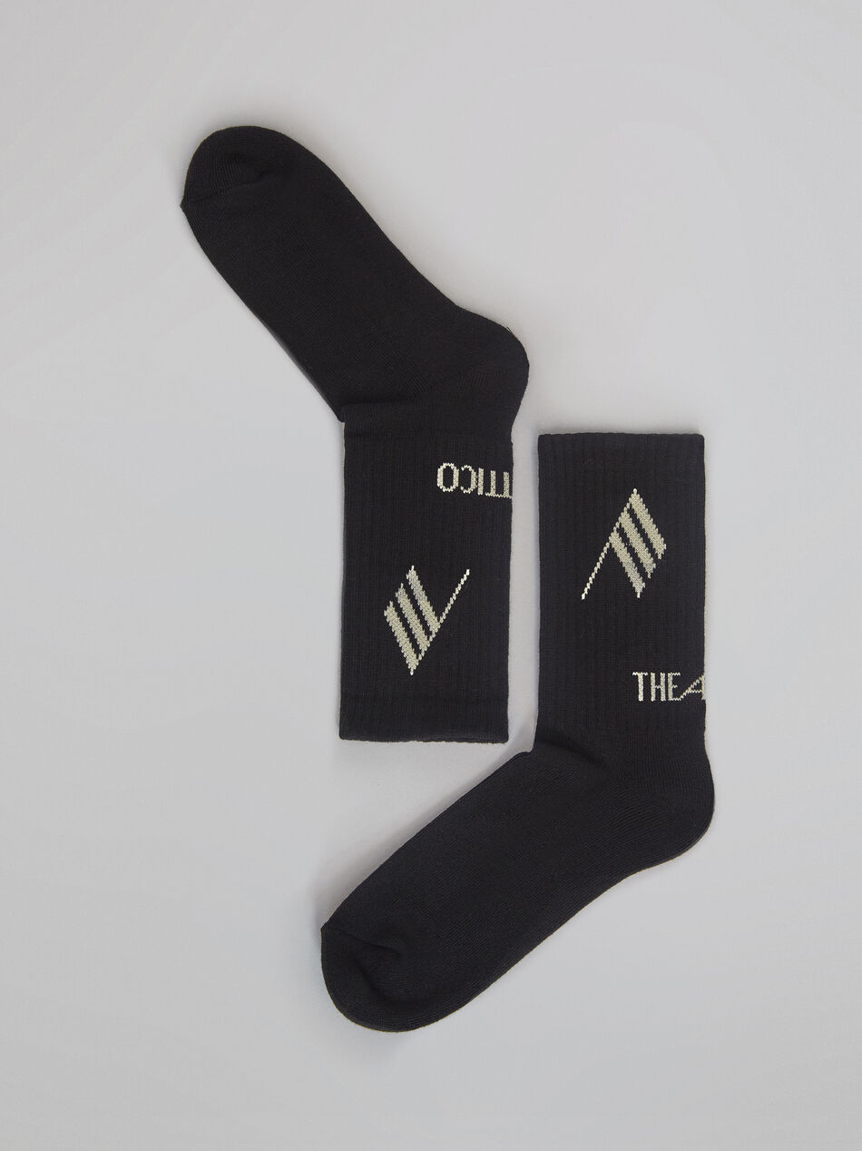 THE ATTICO Black bicolor sponge short socks BLACK 212WAK01C030202