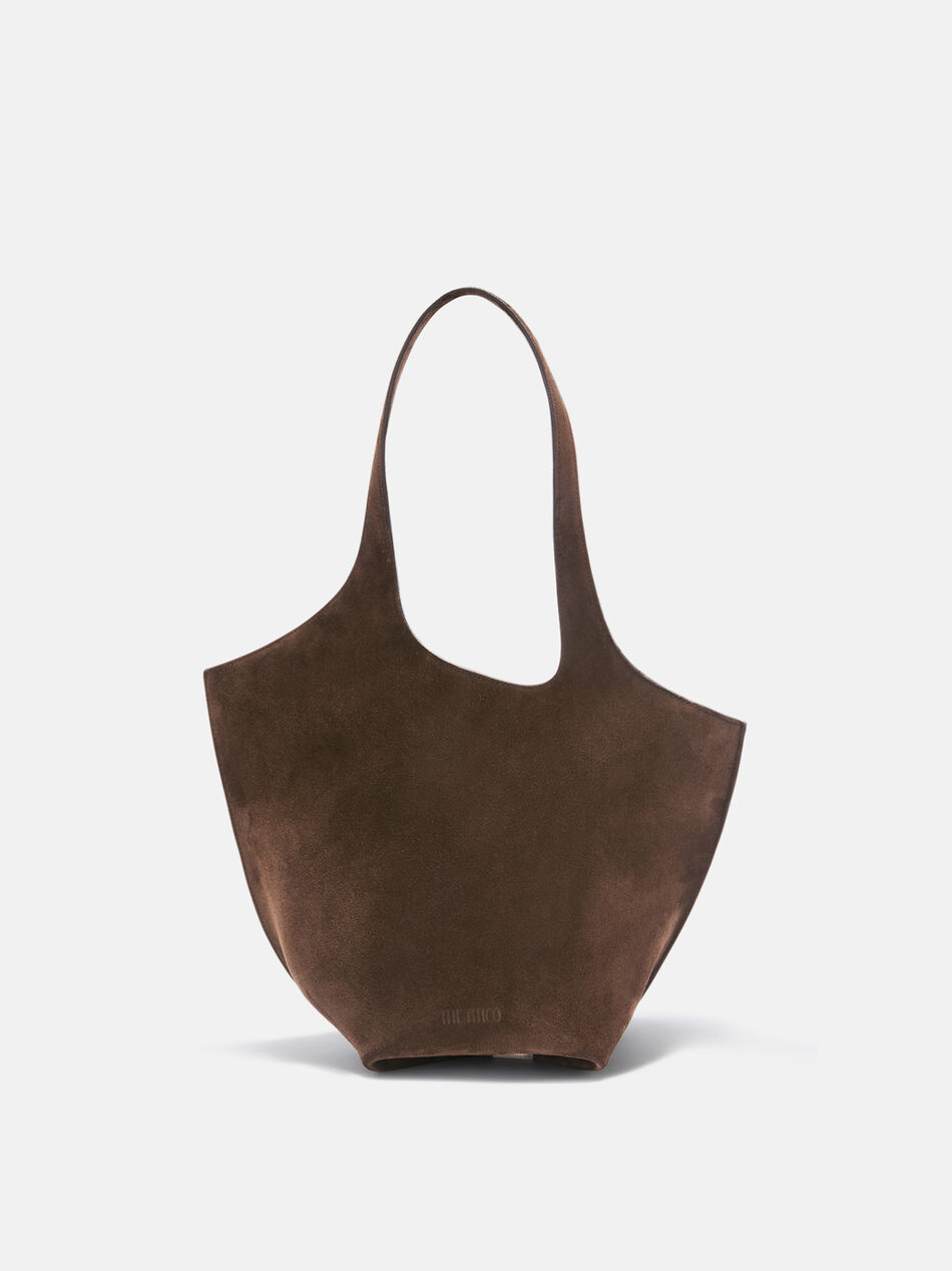 THE ATTICO ''La Scoop'' dark brown shoulder bag DARK BROWN 260WAH00062LBT007AA204