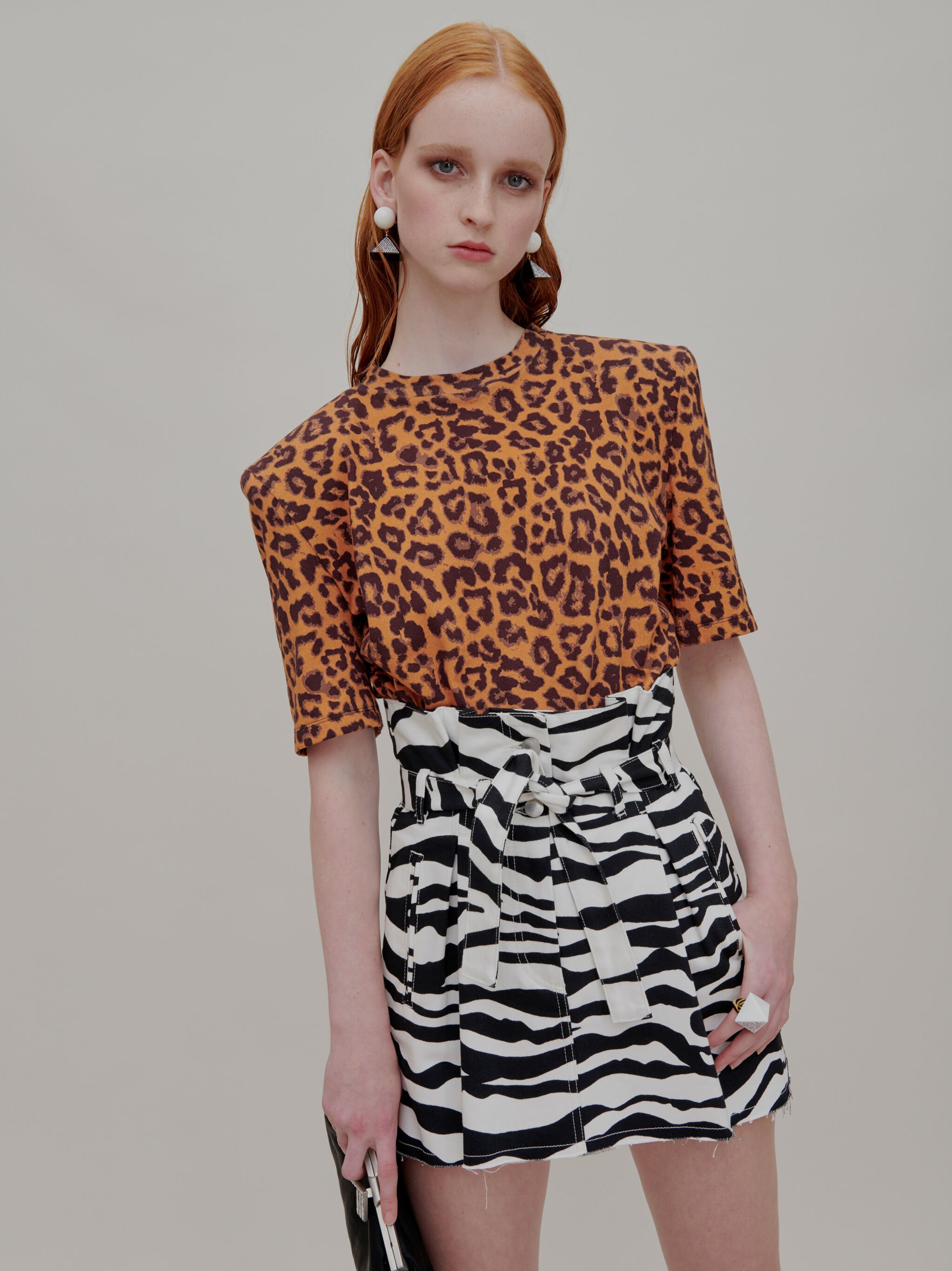 zebra print mini skirt