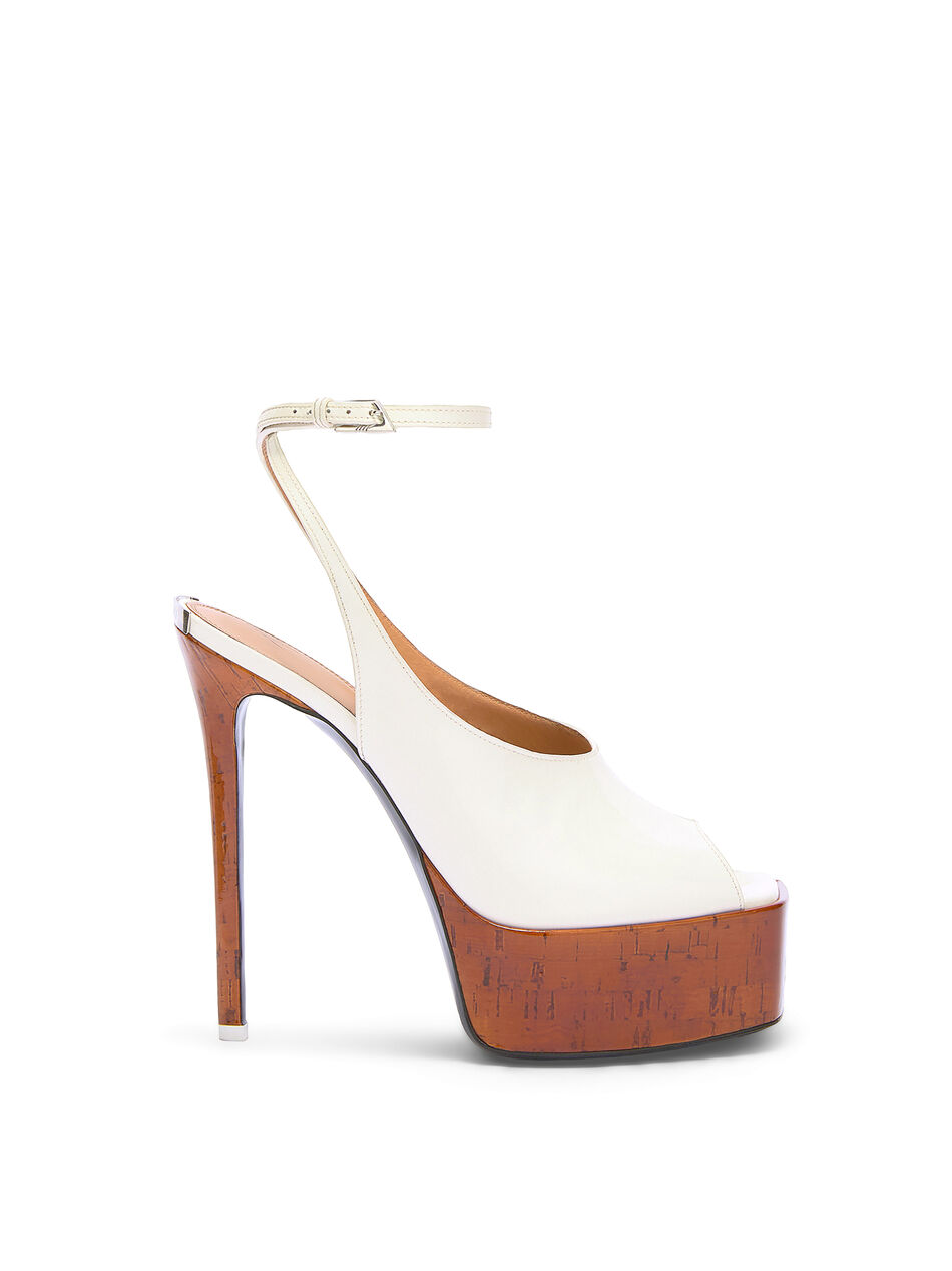 THE ATTICO ''Ornella'' white sandal WHITE/BROWN 260WSH00911LBT019AA110