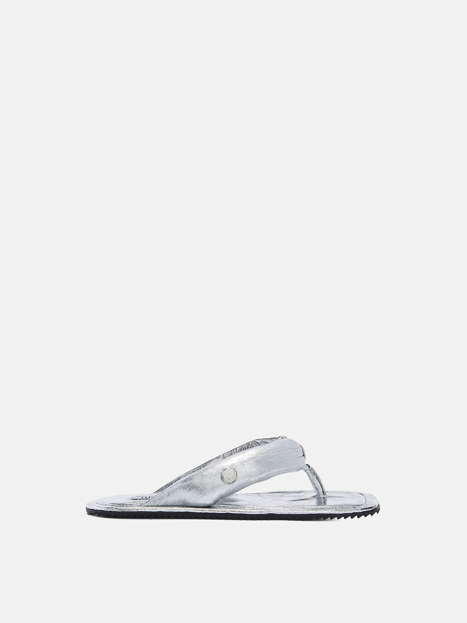 THE ATTICO ''Indie'' silver flat thong SILVER 247WS797L070002