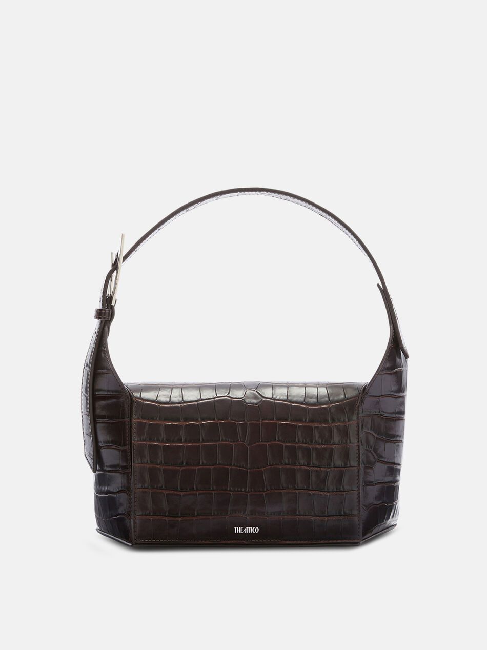 THE ATTICO ''7/7'' coffee shoulder bag  COFFEE 251WAH00037LBT021PR207