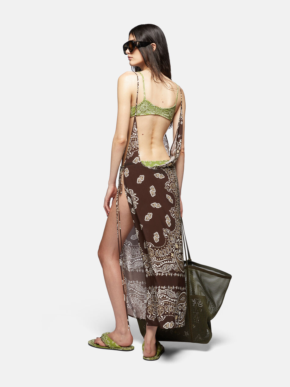 THE ATTICO Brown, beige and white midi dress Brown/biege/white SPEWCM93V086P825