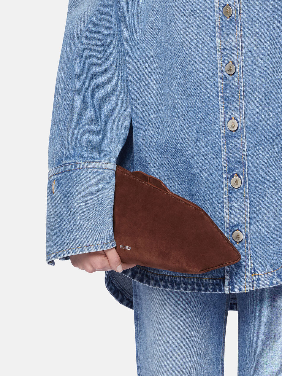 THE ATTICO ''8.30 PM'' light chocolate oversized clutch Light chocolate 250WAH00001LBT007AA850