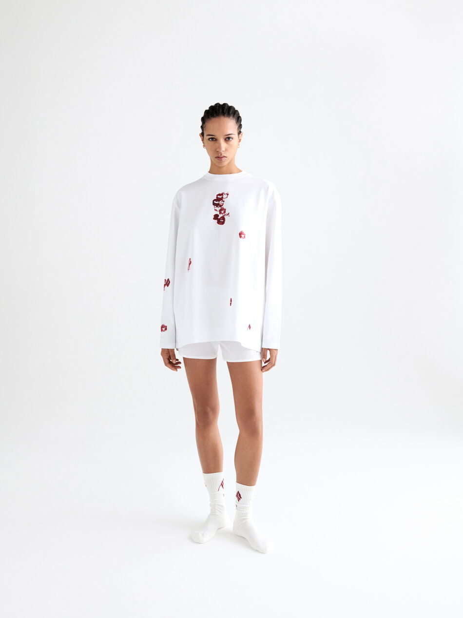 THE ATTICO T-shirt white and burgundy White/Burgundy SPEWCT000246J025P821