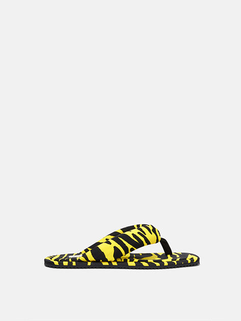 THE ATTICO ''Indie'' black and yellow flat thong BLACK/YELLOW 260WSH00797PAA116PR166