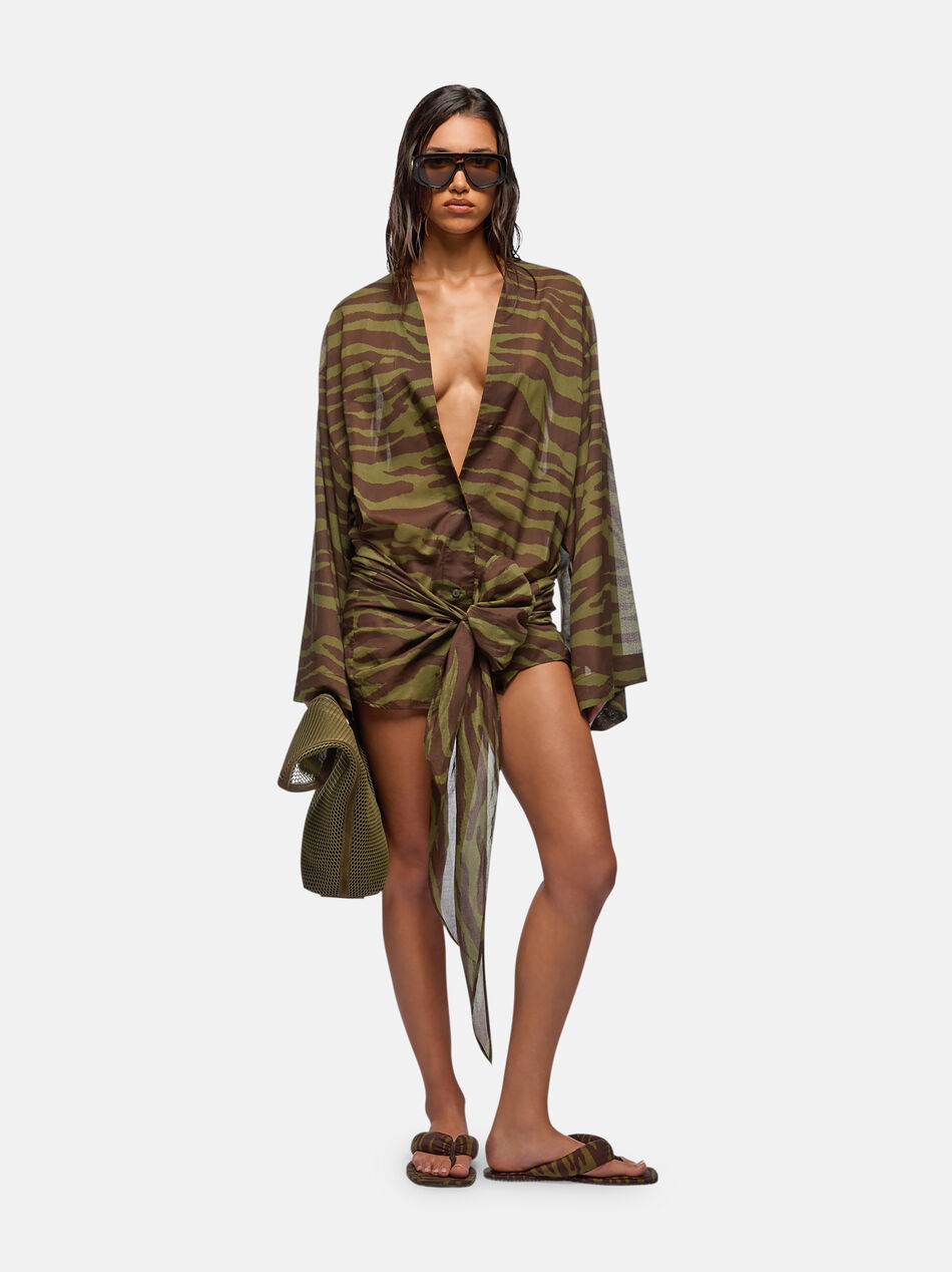 THE ATTICO Dark green and dark brown mini dress Dark green/dark brown 250WCA00404CCC082PR997