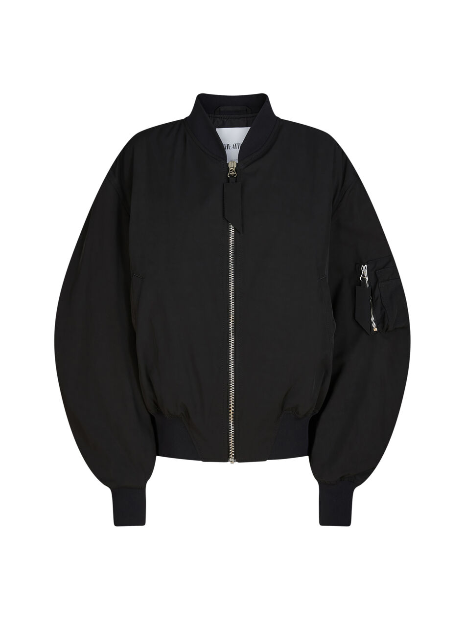 THE ATTICO "Anja'' black bomber BLACK 250WCB00070PLL001AA100