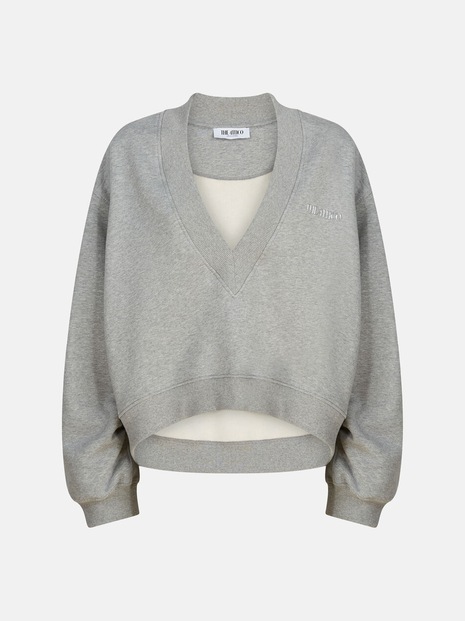 THE ATTICO Faded grey sweatshirt light grey melange 247WCF10JF03183