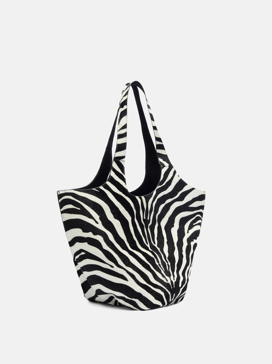 THE ATTICO ''La Scoop Large'' black and white shoulder bag WHITE/BLACK 260WAH00066LBT156PR020