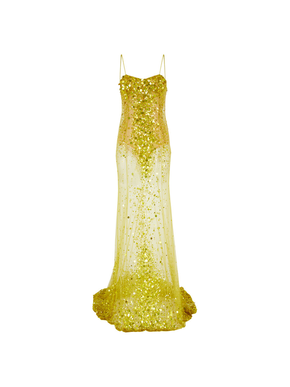 THE ATTICO Lime multishades long dress Lime multishades 260WCW00265PLL012SQ570