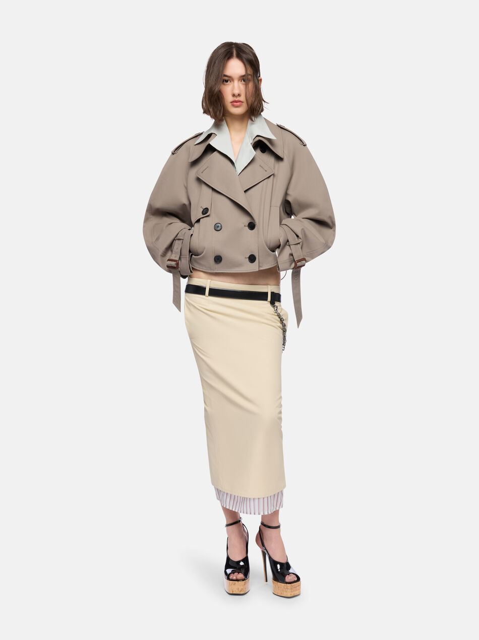 THE ATTICO Grey short trench coat Taupe grey 260WCB00111PLC003AA700