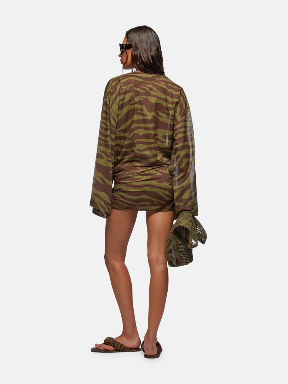 THE ATTICO Dark green and dark brown mini dress Dark green/dark brown 250WCA00404CCC082PR997