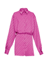 The Attico "Gigi" monogram cyclamin chemisier mini dress