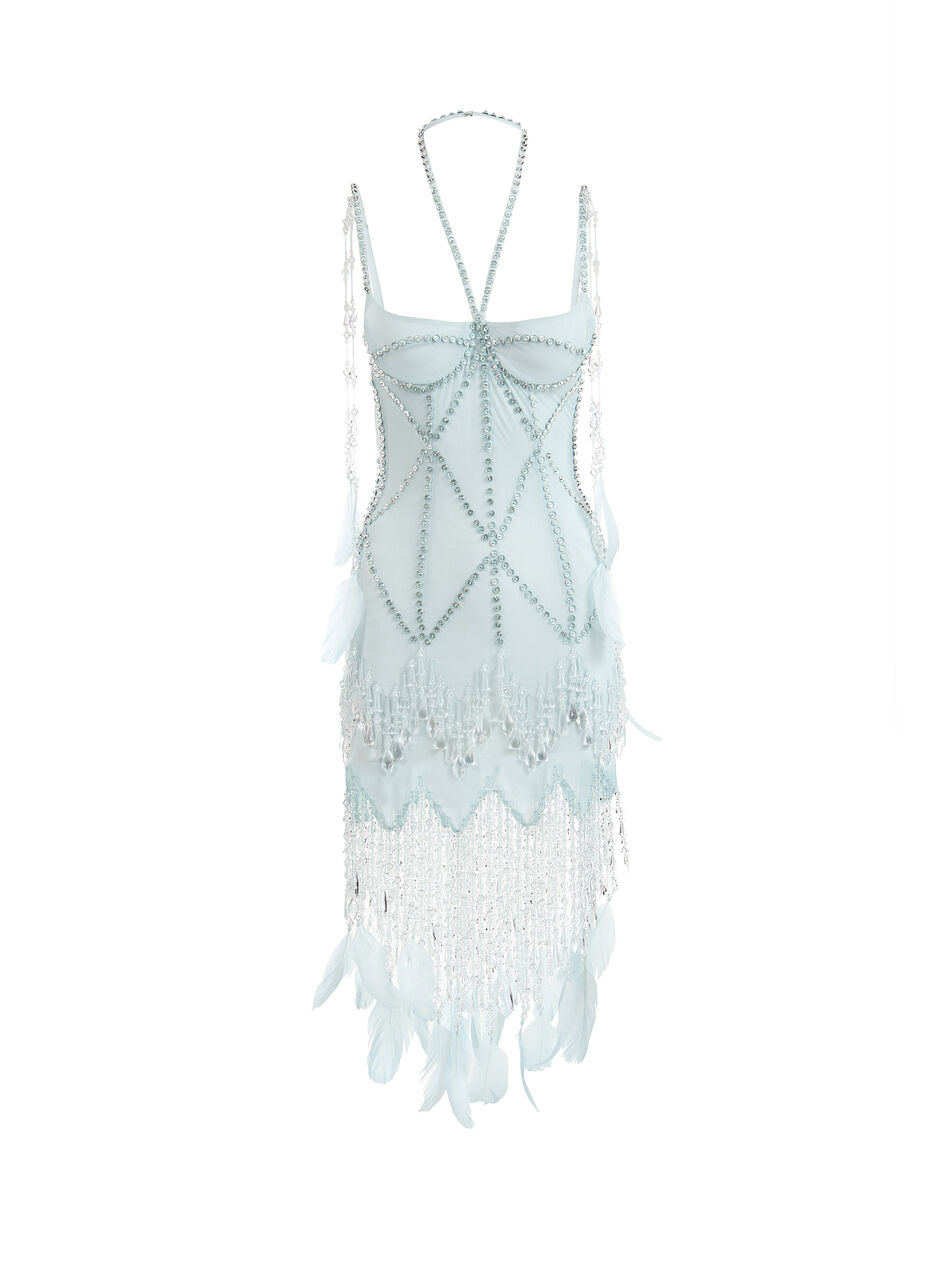 THE ATTICO ''Lily'' aquamarine bustier mini dress Aquamarine 226WCA133H119272