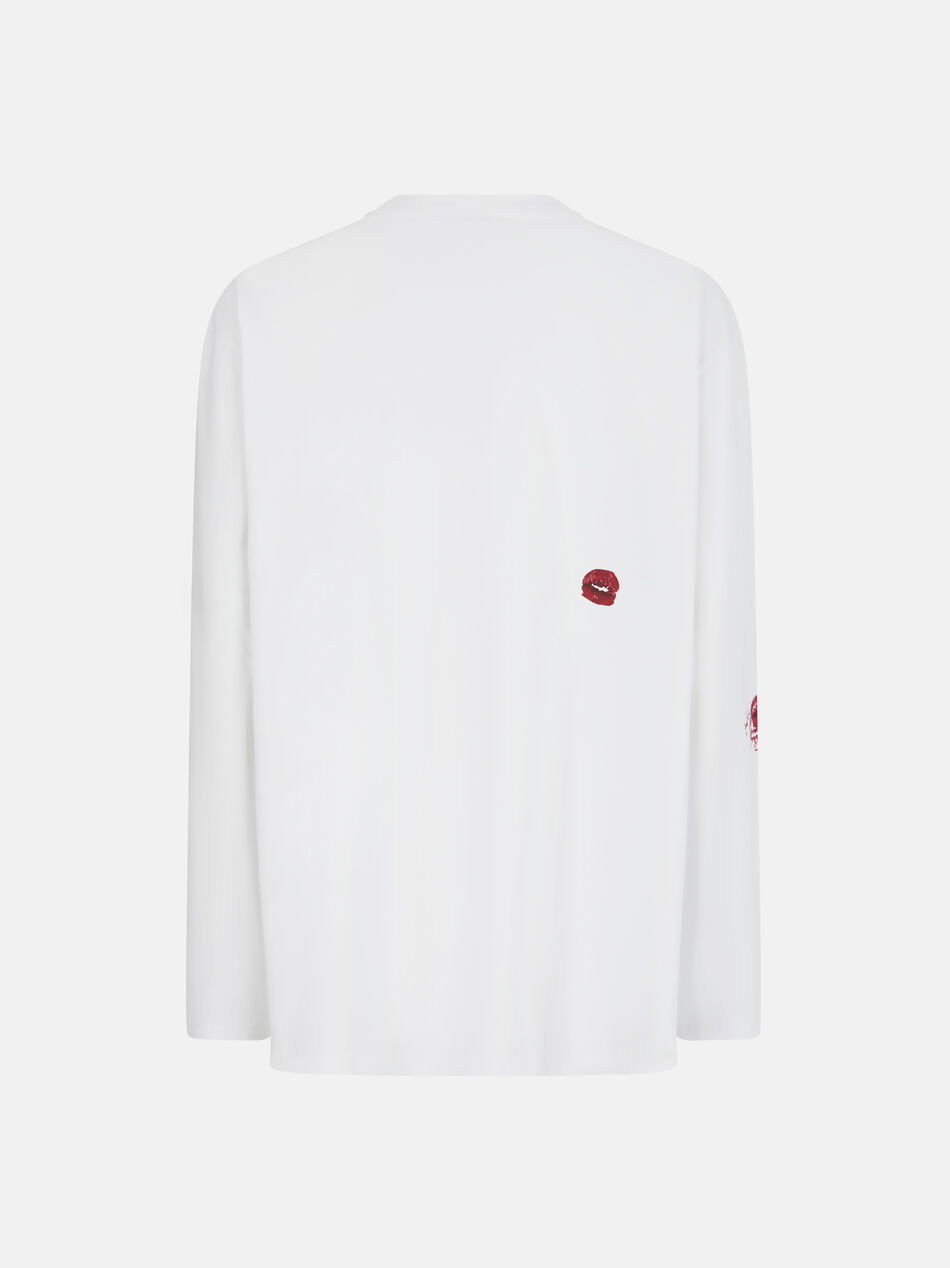 THE ATTICO T-shirt white and burgundy White/Burgundy SPEWCT000246J025P821