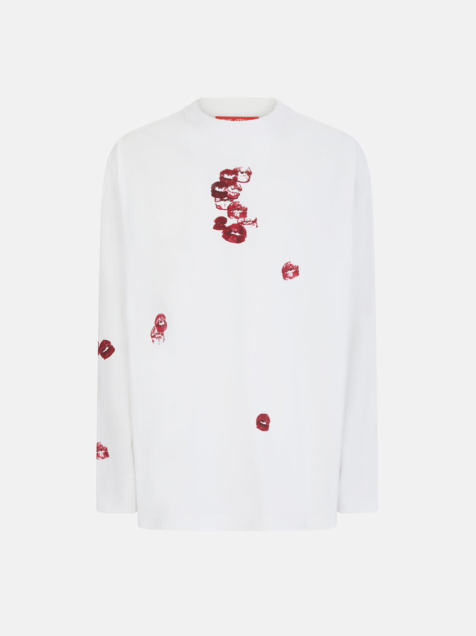 THE ATTICO T-shirt white and burgundy White/Burgundy SPEWCT000246J025P821