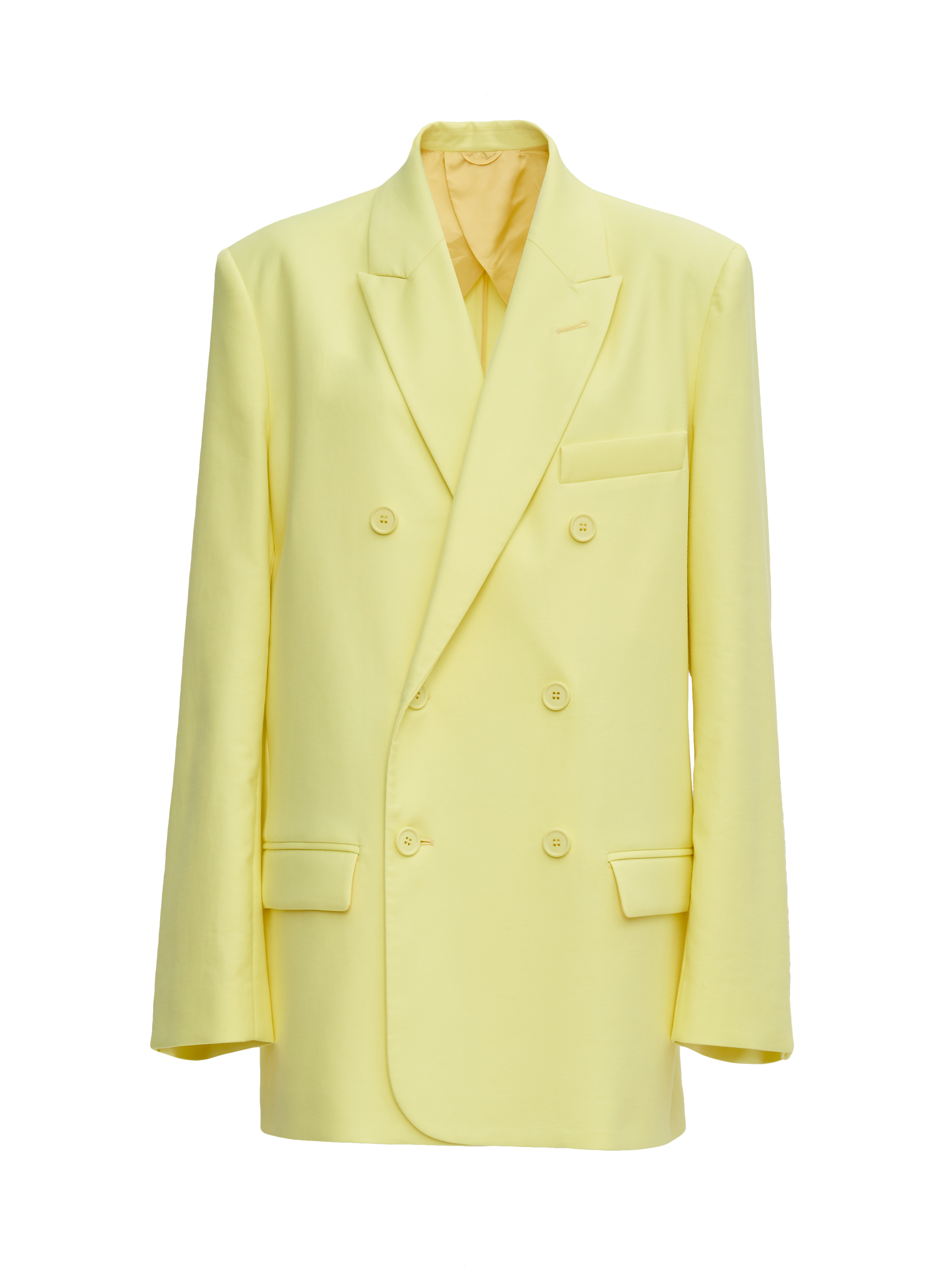 yellow double breasted coat