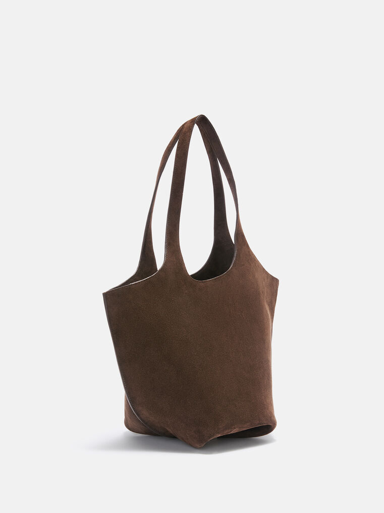 Attico Shoulder Bag ''la Scoop'' Dark Brown In Brown