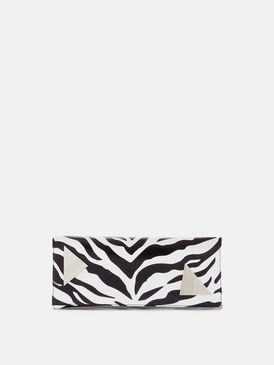 THE ATTICO ''8.30 PM'' black and white oversized clutch WHITE/BLACK 231WAH00001LBT020PR020