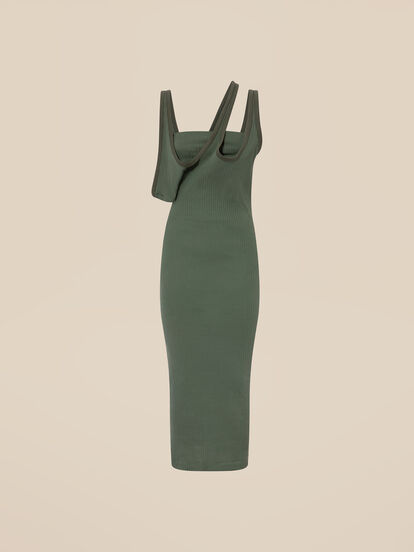 slim fit dress slacks THE ATTICO EMERALD-GEEN SATIN KNOTTED MINI DRESS – Iryna Sigunava main image 1