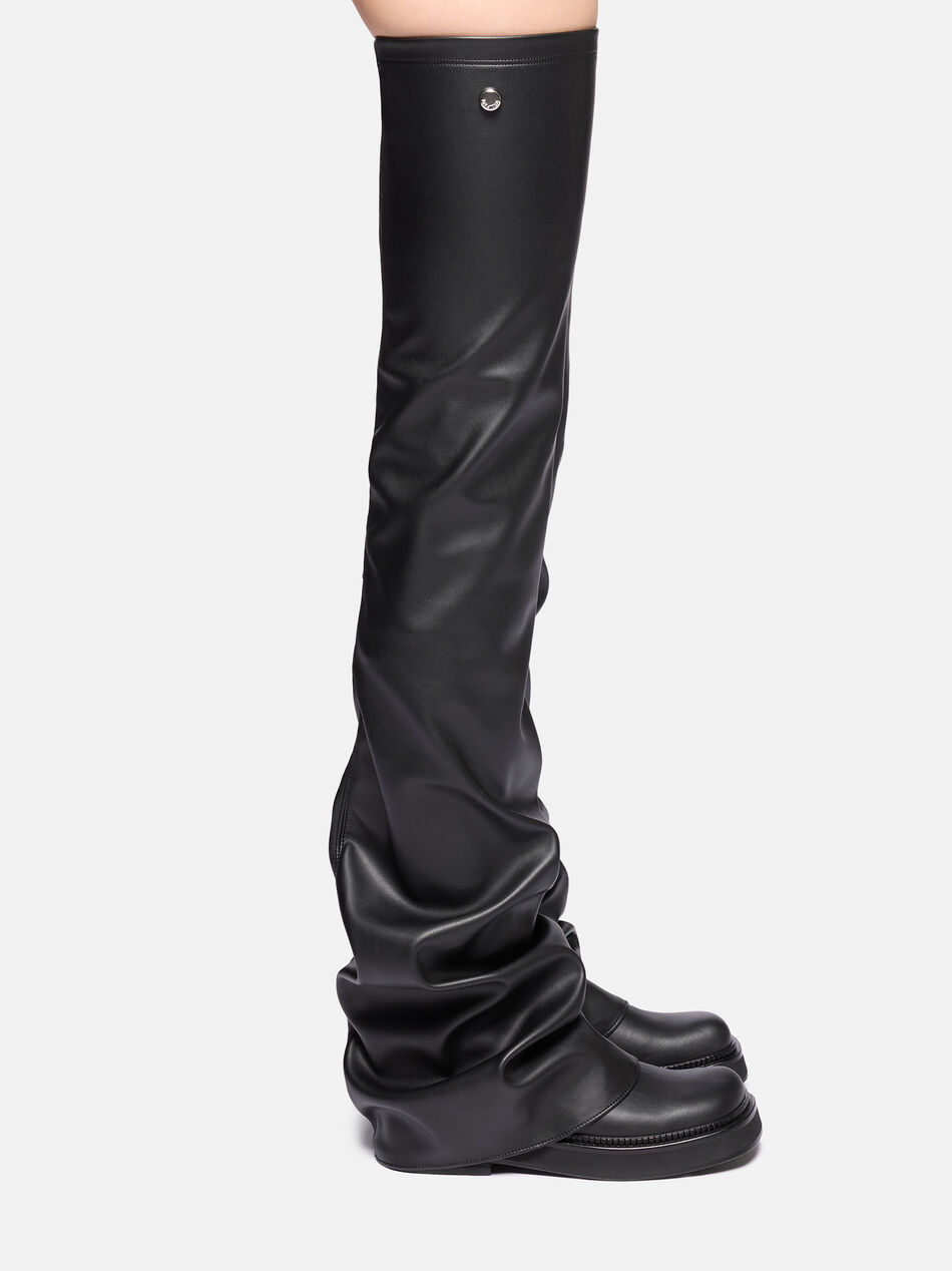 THE ATTICO ''Robin OTK'' black thigh high boot flat Black 260WSH00901PUR003AA100