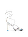 THE ATTICO ''Adele'' holographic silver lace-up sandal  231WS411L062465