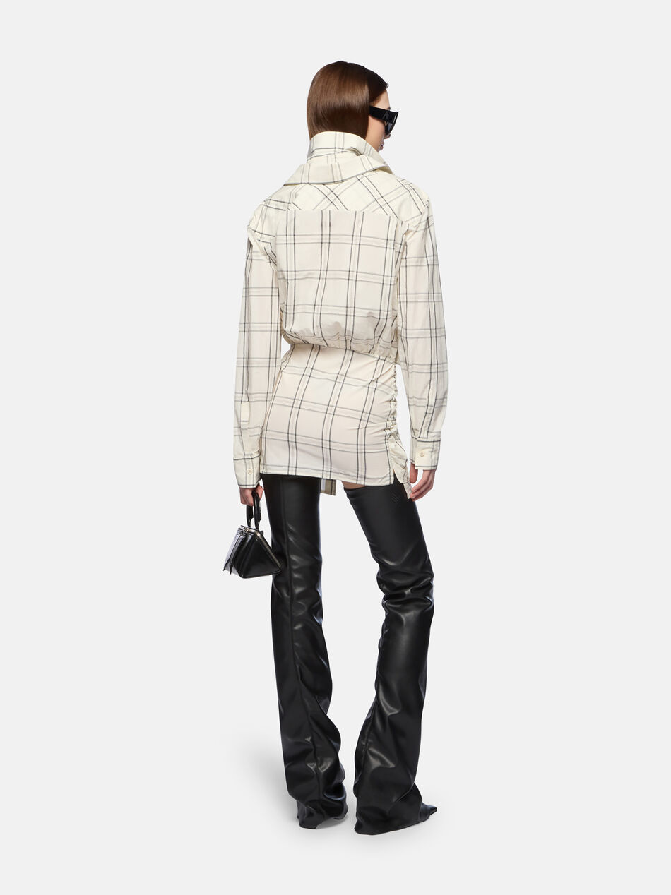 THE ATTICO White and black mini dress WHITE/BLACK 260WCA00458CCC125AA020