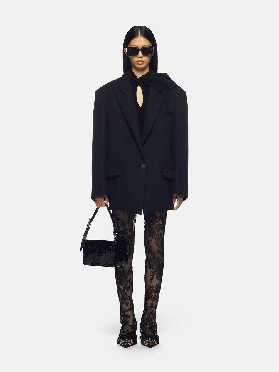 THE ATTICO ''Glen'' black short coat BLACK 237WCB36W043100