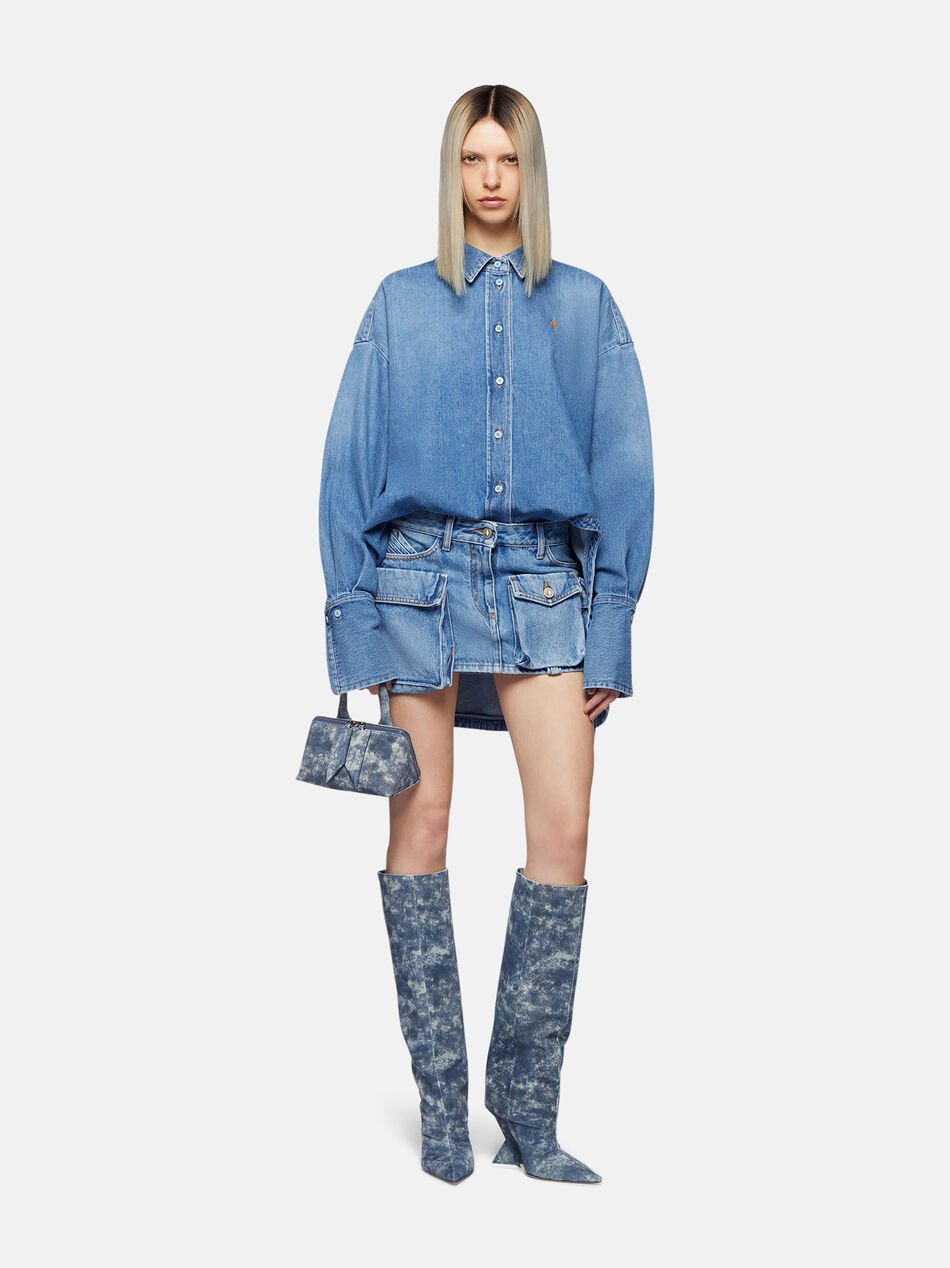 THE ATTICO ''Fay'' washed blue mini skirt Washed blue 241WCS136D082676